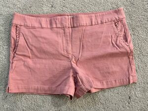 Loft Pink Shorts with Ruffle Detail at Front and Back Pockets Size 14
